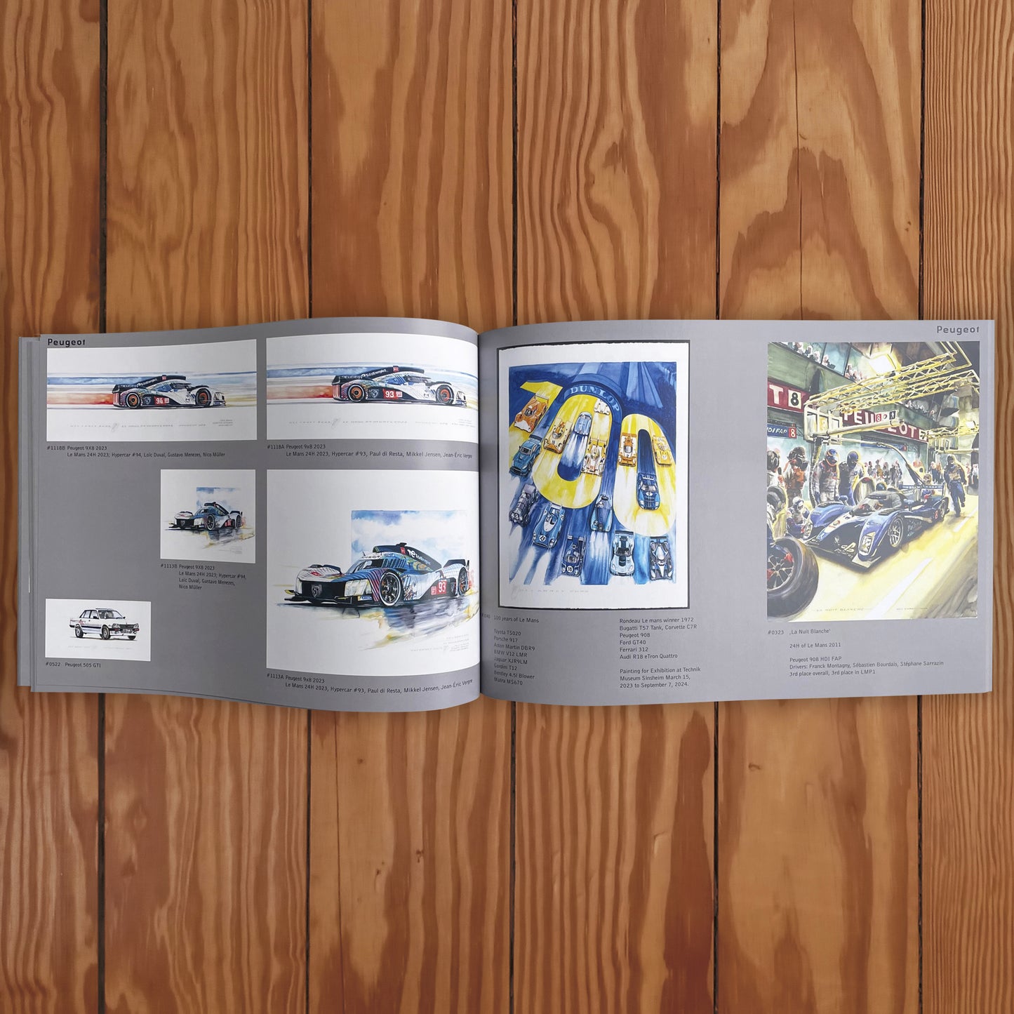 Catalogue avec des aquarelles de Uli Ehret - voitures françaises, américaines, italiennes