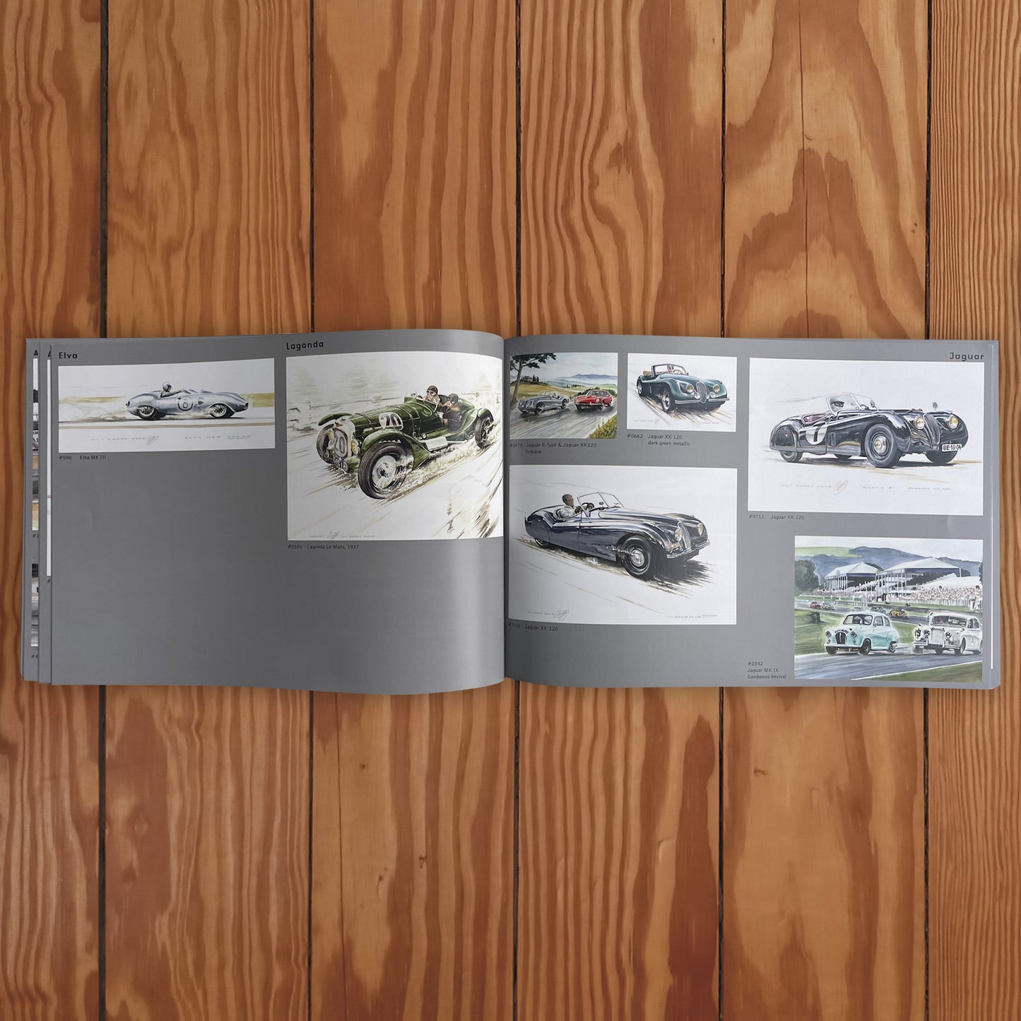 Catalogue avec des aquarelles de Uli Ehret - voitures britanniques