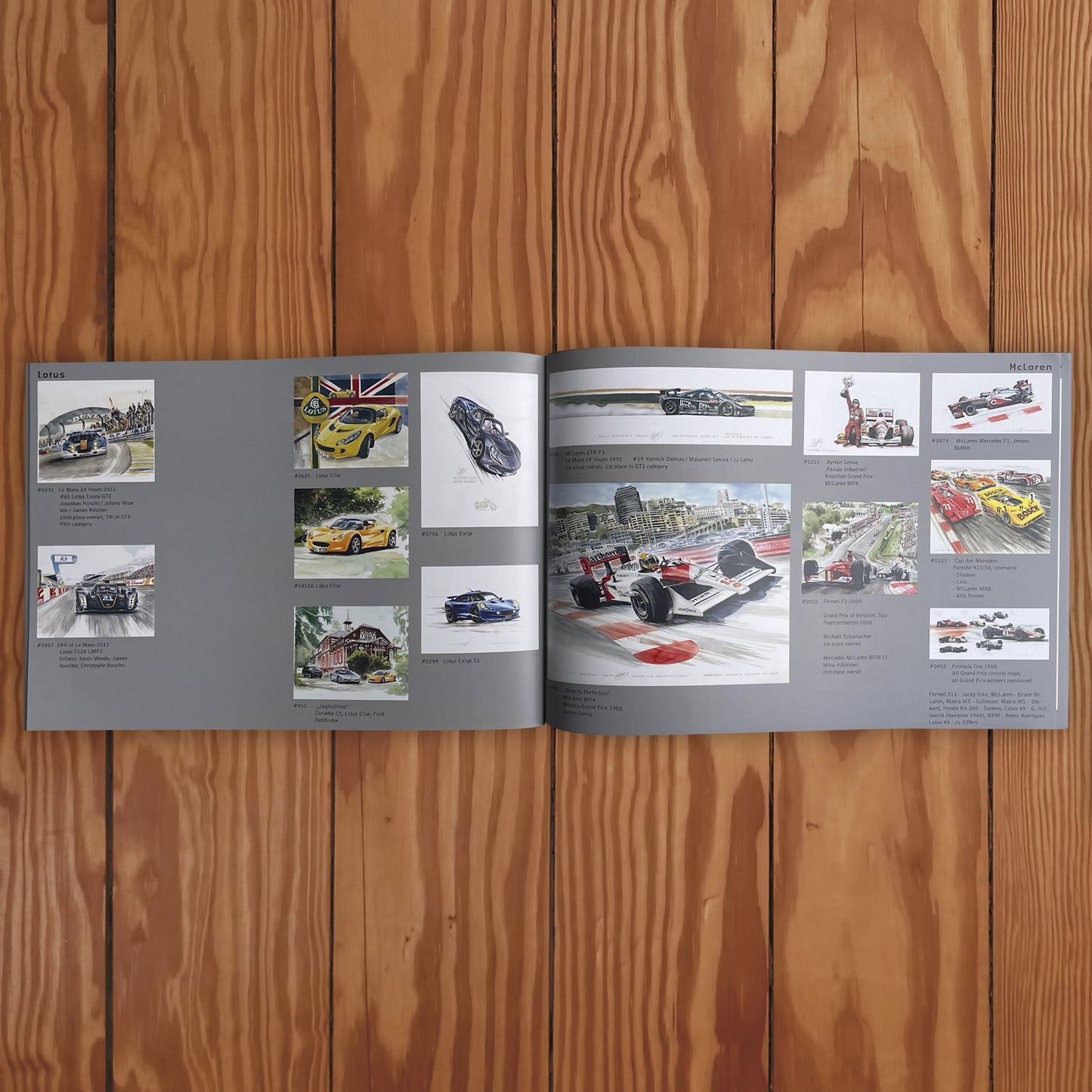 Catalogue avec des aquarelles de Uli Ehret - voitures britanniques