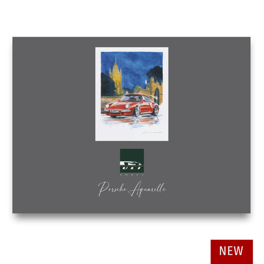 Catalogue avec des aquarelles de Uli Ehret - voitures Porsche
