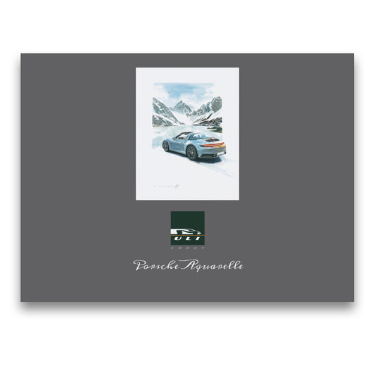 Catalogue avec des aquarelles de Uli Ehret - voitures Porsche