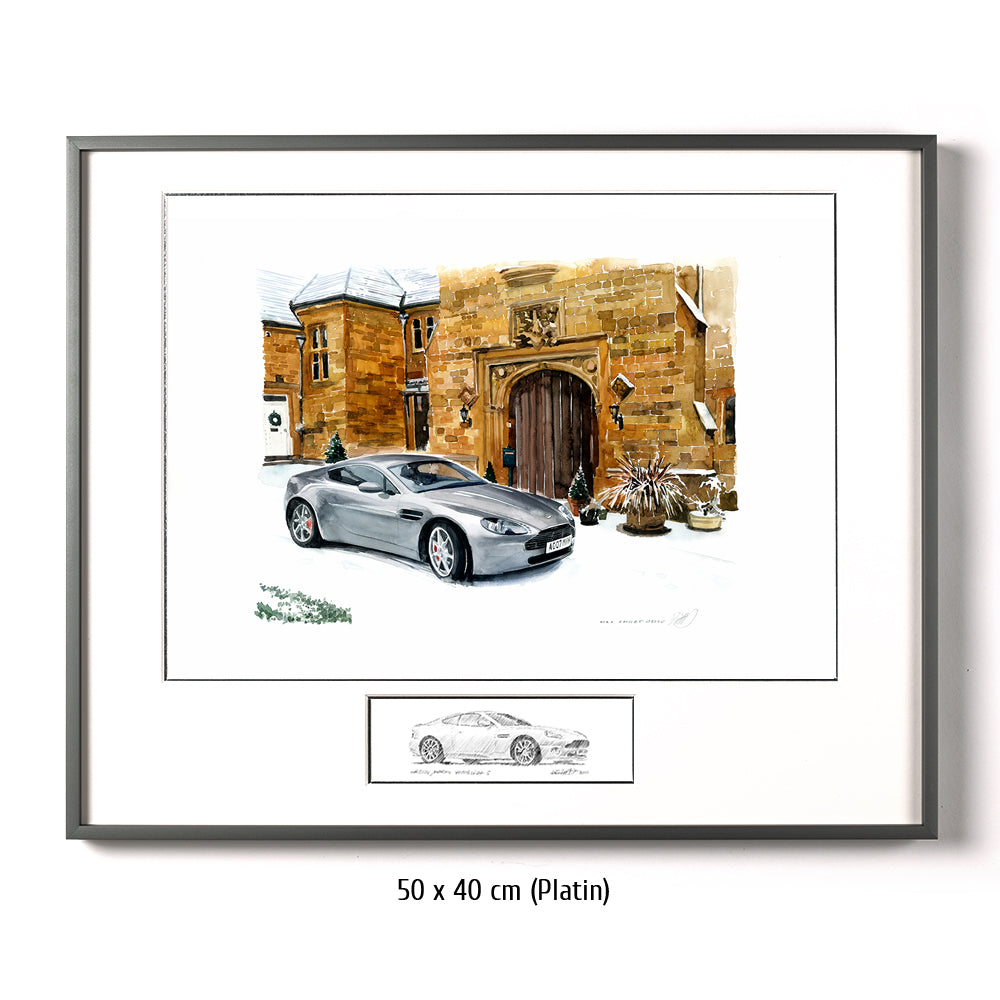 #0388 Aston Martin Vanquish devant un château anglais