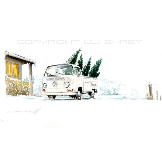 #0398 Camion plateau Volkswagen T2 - "La vieille maison forestière"